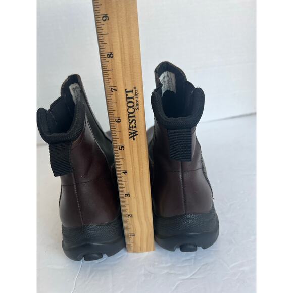 G.H. Bass Morette Leather Brown/Black Chelsea Ankle PullOn Lug Sole Boots Sz 7.5 - Picture 7 of 12